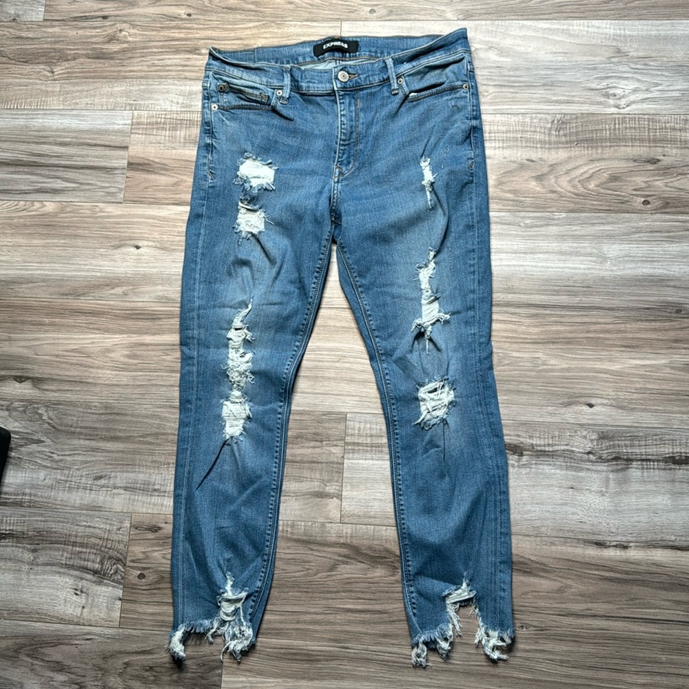 Express jeans ankle leggings worn look 12r